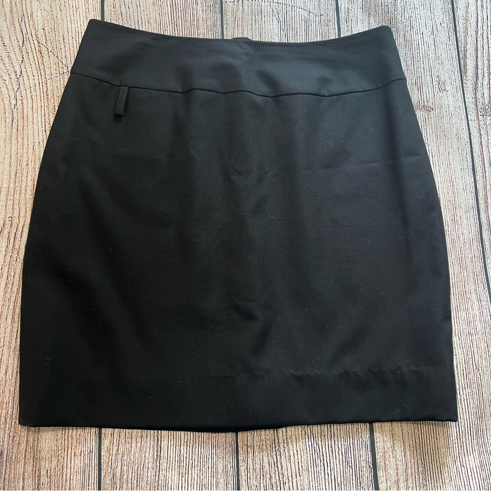 Vintage CINTAS Black Mini Skirt‎ Womens Size 10 Wool Stretch Business Casual Y2K